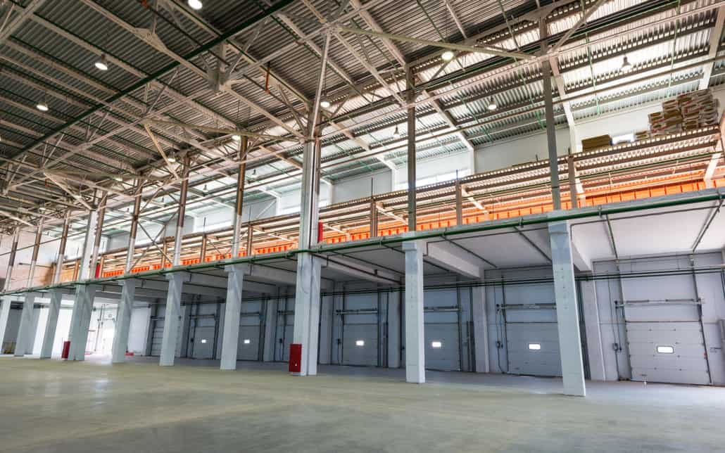 View of a warehouse Mezzanine in a warehouse